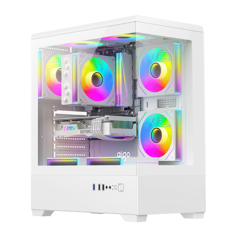 DarkFlash C365 computer case (white) + 5 fans - Image 1