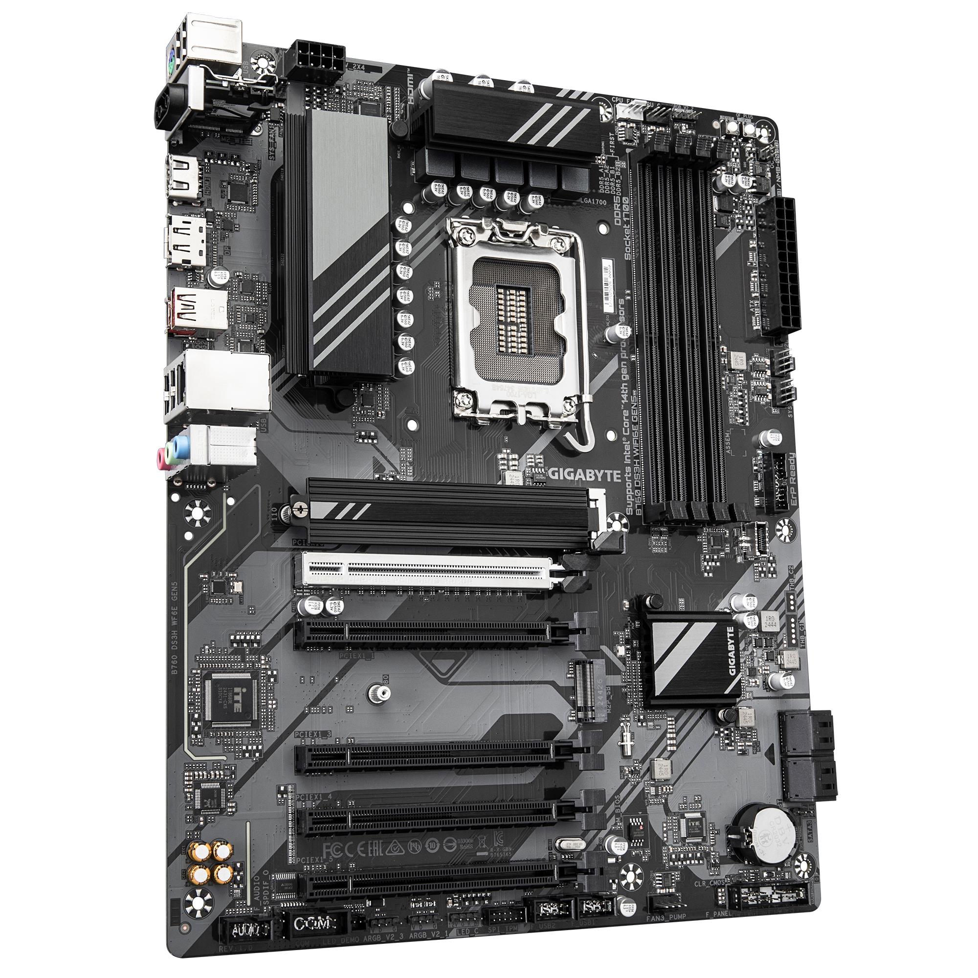 Mainboard GIGABYTE Intel B760 Express LGA1700 ATX Memory DDR5 Memory slots 4 B760DS3HWF6EGEN51.0