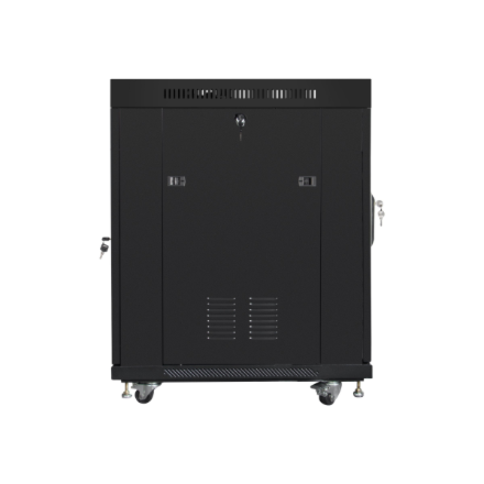 Lanberg | Rack cabinet 19" free-standing 15U/600x800 (flat pack) with glass door, LCD | FF01-6815-12BL | Black