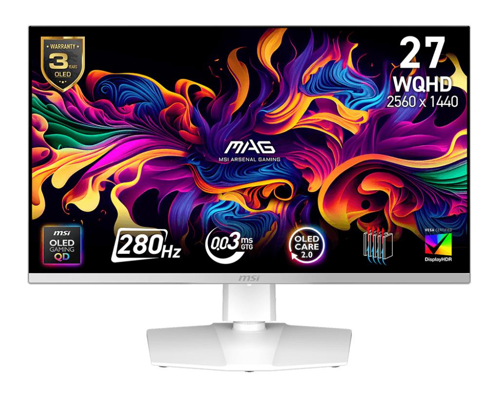 Monitor MSI 26.5 " 2560 x 1440 pixels Wide Quad HD Native aspect ratio 16:9 QD-OLED Flat MAG272QPWQD-OLEDX28