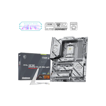 MSI MAG X870E GAMING PLUS MAX WIFI | Processor family AMD | Processor socket AM5 | DDR5 | Supported hard disk drive inte
