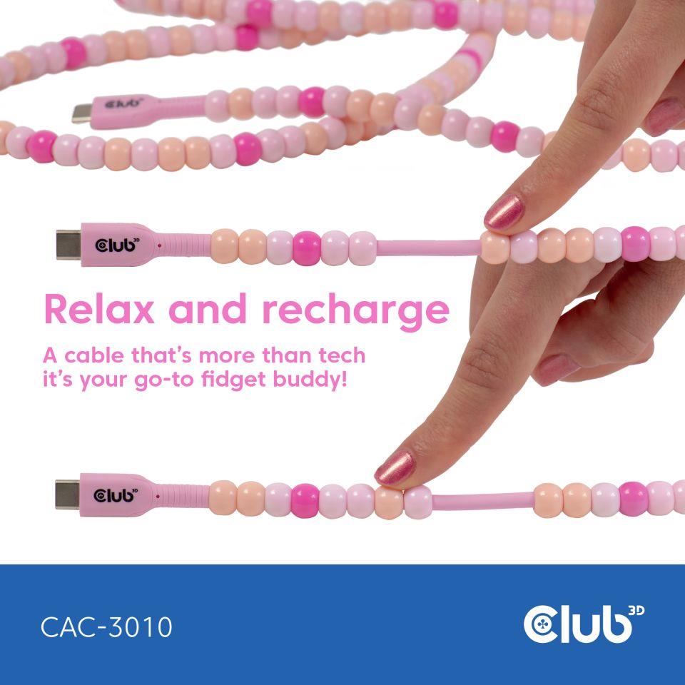 CABLE USB-C TO USB-C/PINK CAC-3010 CLUB3D
