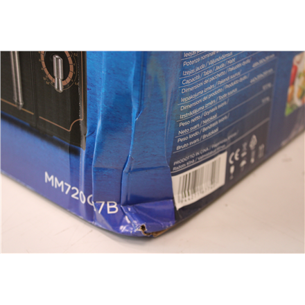 SALE OUT.  | Midea | Microwave oven | MM720CJ7B | Free standing | 700 W | Black | DAMAGED PACKAGING, MISSING INNER PACKA