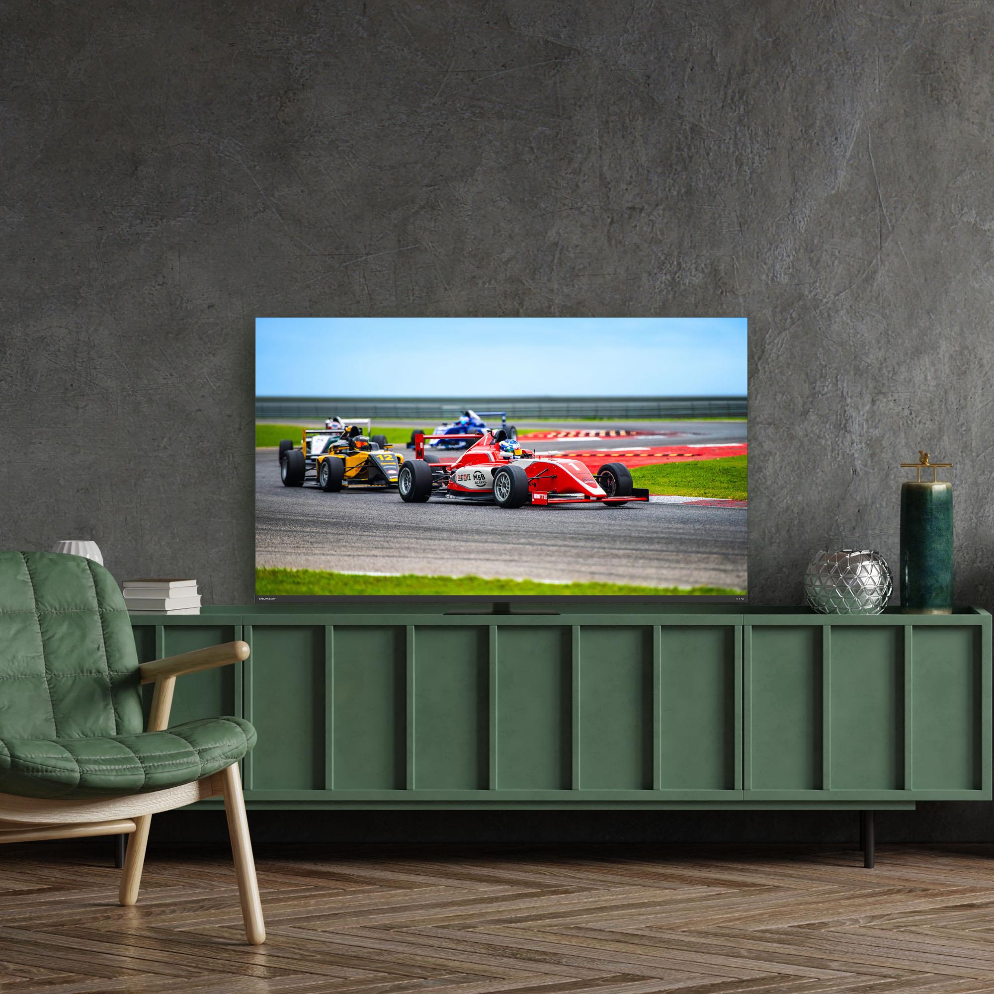 TV Set THOMSON 55" 4K/Smart QLED 3840x2160 Wireless LAN Bluetooth Google TV Black 55QG7C14
