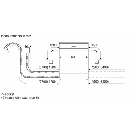 Bosch Dishwasher | SMV4EMX71S | Built-in | Width 60 cm | Number of place settings 14 | Number of programs 6 | Energy eff