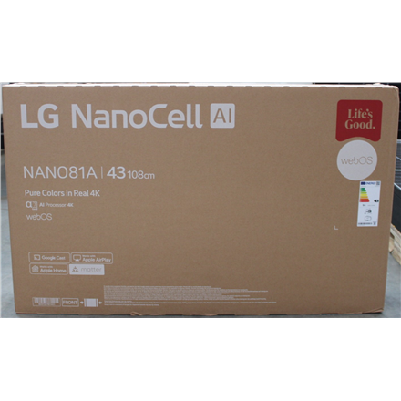 SALE OUT. LG 43NANO81A3A 43" (109 cm) LED LCD TV | SALE OUT. | LG 43NANO81A3A | 43 | Smart TV | webOS 25 | UHD | DAMAGED