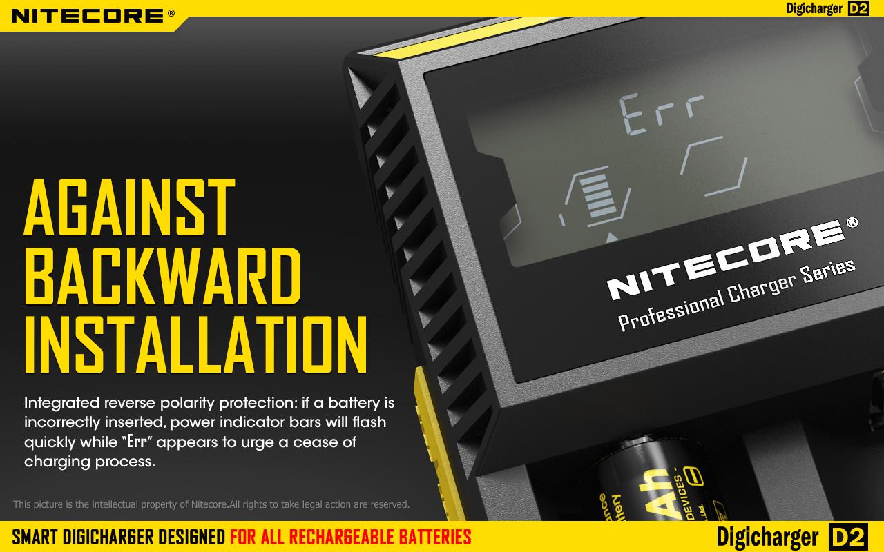 BATTERY CHARGER 2-SLOT/D2 EU NITECORE