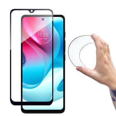 Full Cover Flexi Nano Glass Film Tempered Glass with Moto G60s Frame — Hurtel