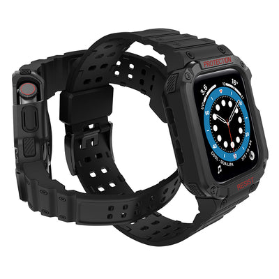 Protect Strap Band for Apple Watch 38/40/41mm Armored Case Strap - Black — Hurtel