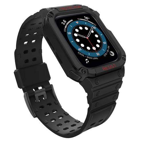 Protect Strap Band for Apple Watch 38/40/41mm Armored Case Strap - Black — Hurtel