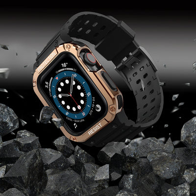 Protect Strap Band for Apple Watch 38/40/41mm Armored Case Strap - Black, Rose Gold — Hurtel