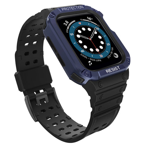 Protect Strap Band for Apple Watch 38/40/41mm Armored Case Strap - Black, Blue — Hurtel