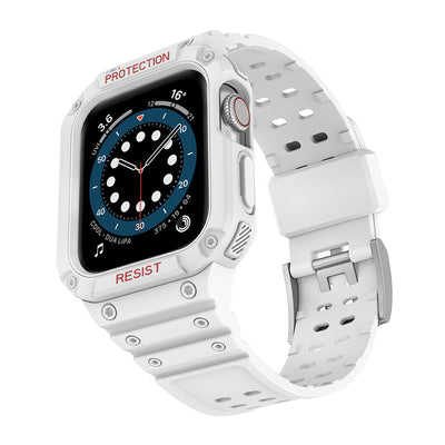 Protect Strap Band for Apple Watch 42/44/45mm Armored Case Strap - White — Hurtel