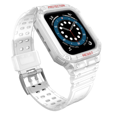 Protect Strap Band for Apple Watch 42/44/45mm Armored Case Strap - Transparent — Hurtel