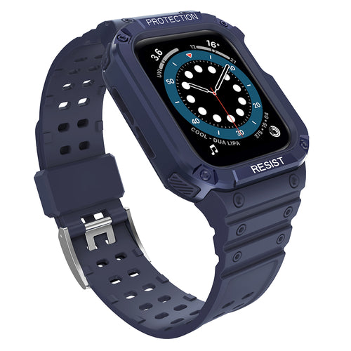 Protect Strap Band for Apple Watch 42/44/45mm Armored Case Strap - Blue — Hurtel