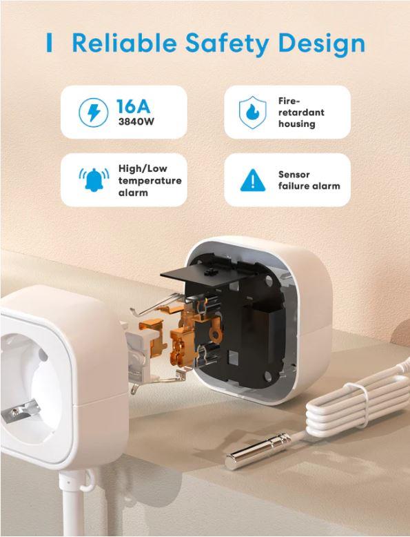 SMART HOME WI-FI THERMOSTAT/HEAT.&COOLING MTS200BHK MEROSS