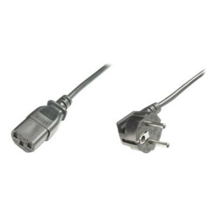 Digitus | Power Cord Cable | Power Cord, Schuko (CEE 7/7) 90ø angled - C13 M/F, H05VV-F3G 0.75qmm | Black