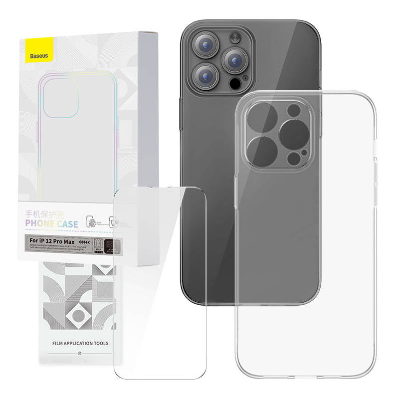 Transparent Case and Tempered Glass set Baseus Corning for iPhone 12 Pro Max - Image 1
