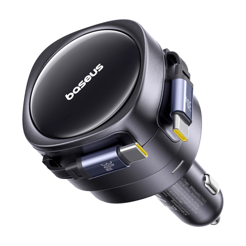 Baseus Enjoyment Max car charger with USB-C+USB-C cables 60W Black - Image 5