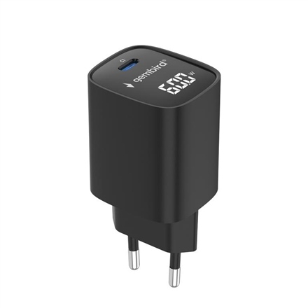 Gembird 60W USB Type-C fast charger, LCD | TA-UC-1C-PD60LCD-01-BK