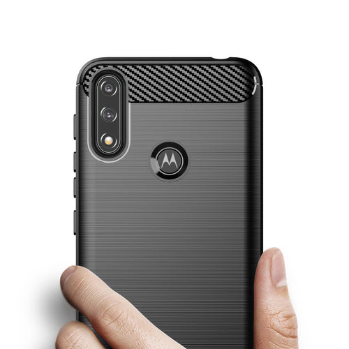 Carbon Case Flexible Cover Sleeve Motorola Moto E7i Power black — Hurtel