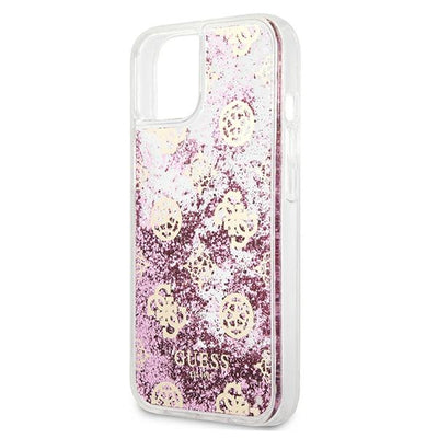 Guess GUHCP13SLGPEPI iPhone 13 mini 5.4" pink/pink hardcase Peony Liquid Glitter