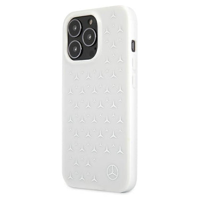 Mercedes Silver Stars Pattern Case for iPhone 13 Pro Max - White