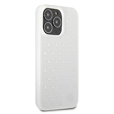 Mercedes Silver Stars Pattern Case for iPhone 13 Pro Max - White