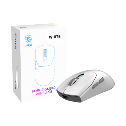 MSI Gaming Mouse | FORGE GM340 WIRELESS | Wireless | 2.4 GHz, Bluetooth, USB | White