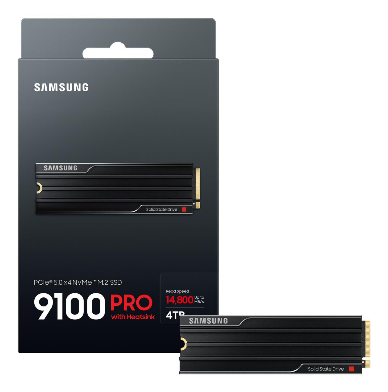 SSD SAMSUNG 9100 PRO 4TB M.2 PCIe Gen5 NVMe TLC Write speed 13400 MBytes/sec Read speed 14800 MBytes/sec 2.38mm TBW 2400 TB MZ-VAP4T0CW