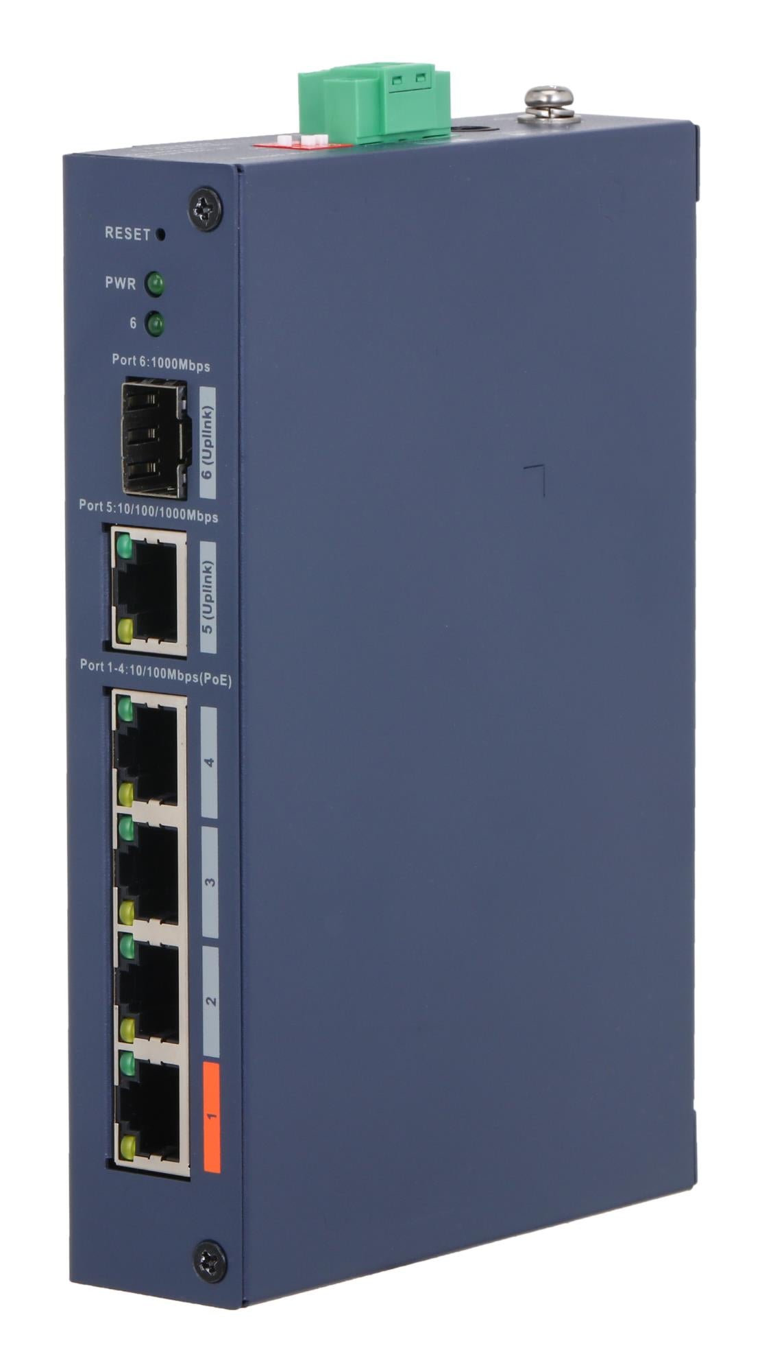 Switch DAHUA Switch type Managed Switch layer L2 Form factor Desktop 4xRJ-45 ports RJ-45 Ports Type Fast Ethernet (10/100) 4xFast Ethernet (copper) ports quantity 1xGigabit Ethernet (copper) ports quantity 1xSFP module slots quantity 1xFiber uplink ports