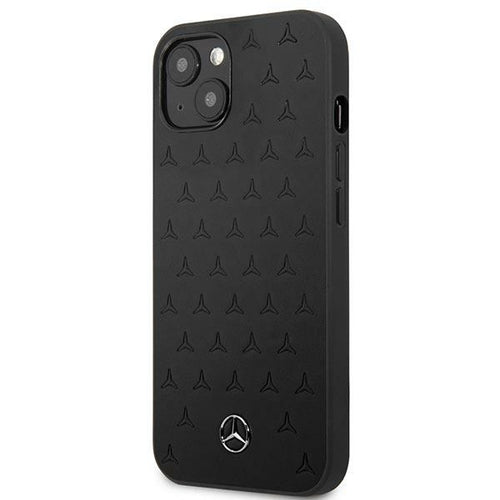 Mercedes Leather Stars Pattern Case for iPhone 13 mini - Black