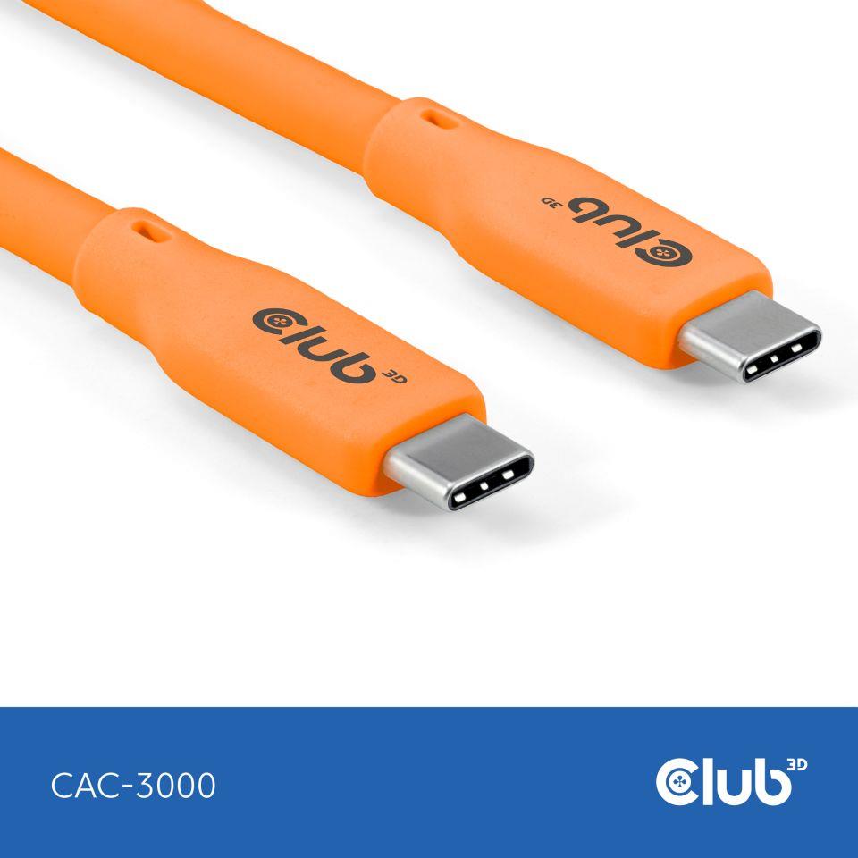 CABLE USB-C TO USB-C 2M/M/M ORANGE CAC-3000 CLUB3D