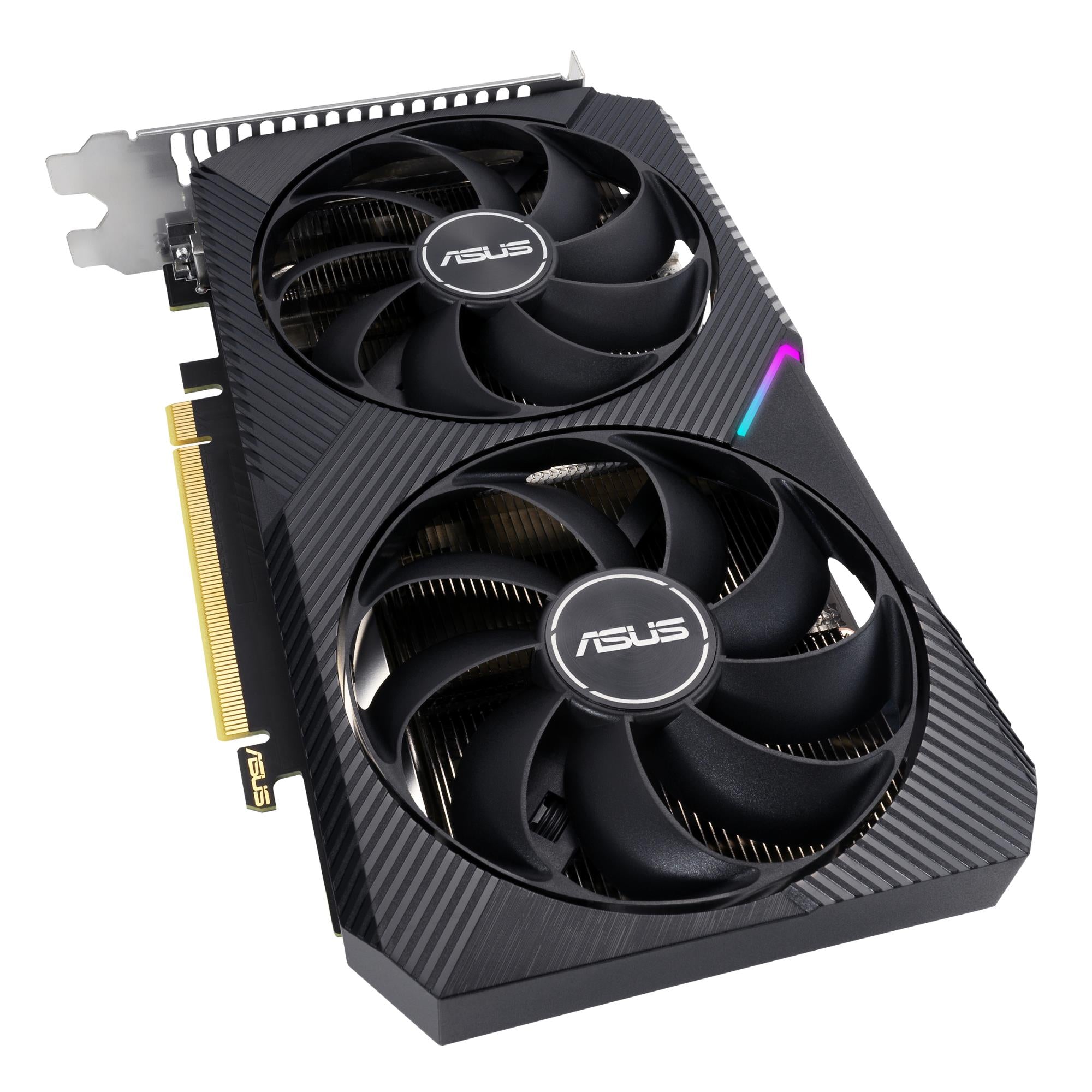 Graphics Card ASUS NVIDIA GeForce RTX 3050 8 GB GDDR6 128 bit PCIE 4.0 16x Dual Slot Fansink 1xDVI-D 1xHDMI 1xDisplayPort DUAL-RTX3050-O8G-V2