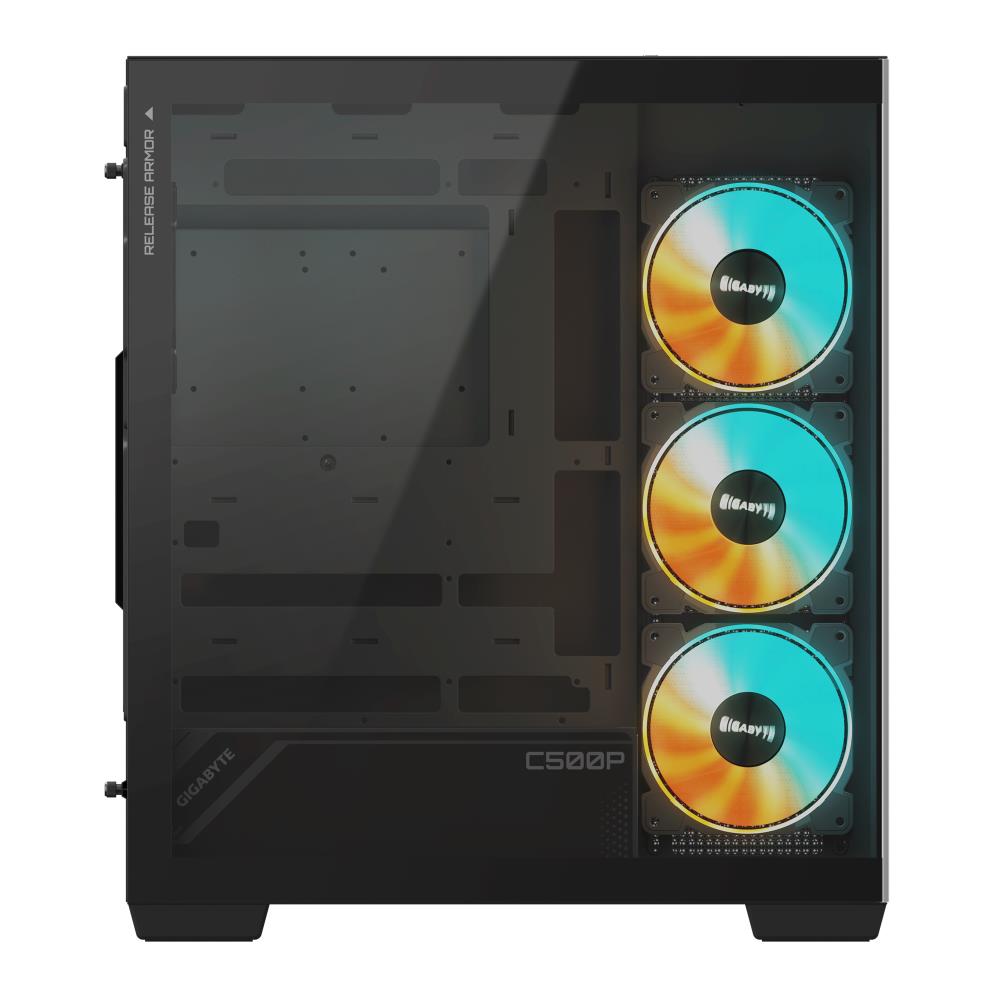 Case GIGABYTE GB-C500P ST MidiTower Case product features Transparent panel ATX MicroATX MiniITX Colour Black GB-C500PST