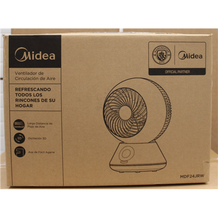 SALE OUT. | Midea Fan | MDF24JRW TurboForce | Table Fan | Number of speeds 5 | Oscillation | Remote control | White | DE