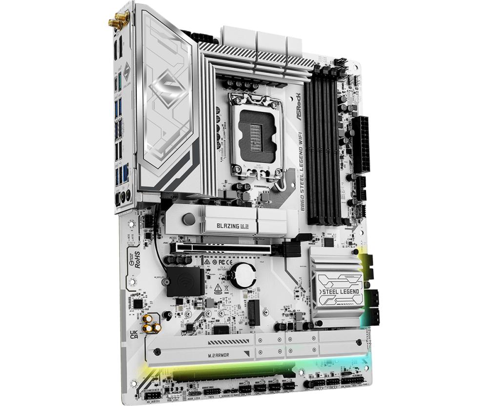 Mainboard ASROCK Intel B860 Express LGA1851 ATX Memory DDR5 Memory slots 4 1xPCI-Express 4.0 16x 1xPCI-Express 5.0 16x 1xM.2 1xHDMI 1xDisplayPort 1xAudio-Out 1xMicrophone 3xUSB 2.0 6xUSB 3.2 1xUSB-C w/Thunderbolt 1xOptical S/PDIF 1xRJ45