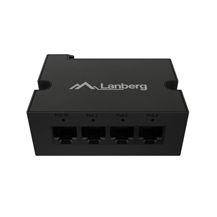 Lanberg Switch PoE Extender 1xIn 3xOut Gigabit Ethernet Din Rail BT 90W metal clips | DIN-GE4-BT-90W
