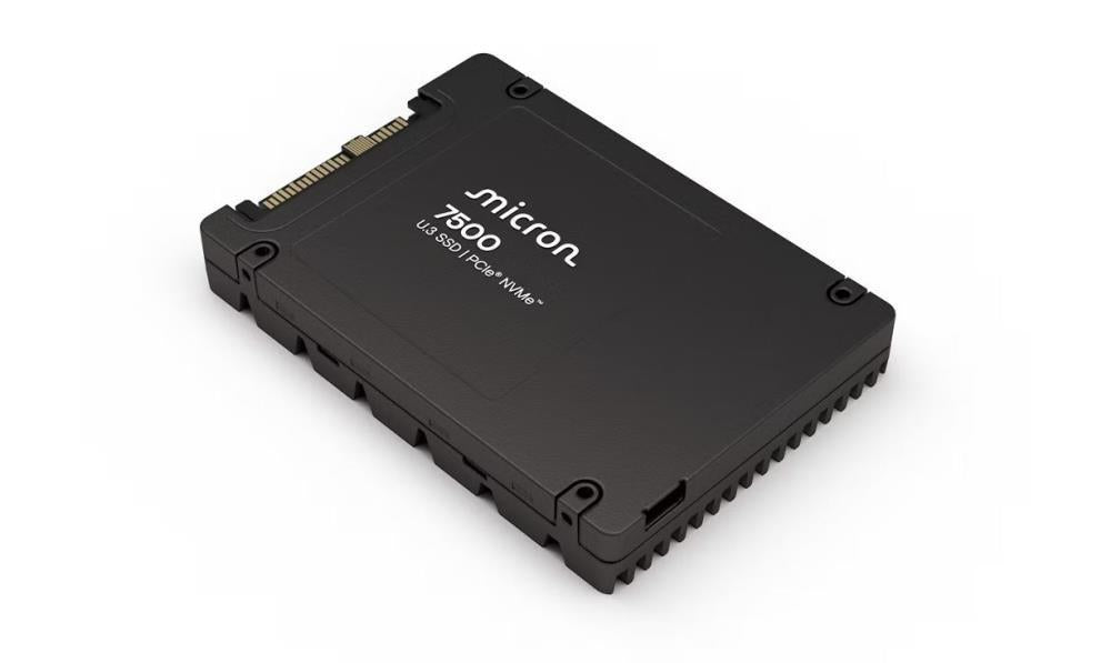 SSD MICRON SSD series 7500 MAX 1.6TB NVMe NAND flash technology 3D NAND Write speed 2700 MBytes/sec Read speed 6800 MBytes/sec Form Factor U.3 TBW 4380 TB MTBF 2000000 hours MTFDKCC1T6TGQ-1BK1DABYYR