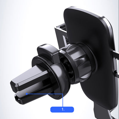 Gravity smartphone car holder, black air vent grille (YC08) — Hurtel