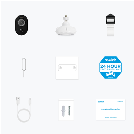 Reolink | Smart Standalone Wire-Free Camera | Argus Series B350 | Bullet | 8 MP | Fixed | IP65 | H.265 | Micro SD, Max. 
