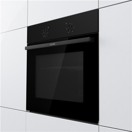 Gorenje Oven | BO6615E01B | 60 L | Electric | EnamelClean | Push pull buttons | Convection | Height 59.5 cm | Width 59.5