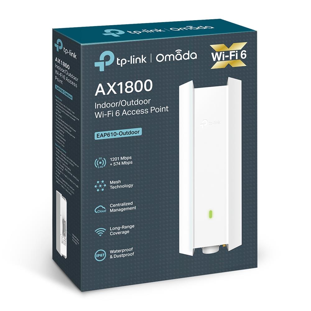 Access Point TP-LINK Omada 1800 Mbps IEEE 802.11a IEEE 802.11b IEEE 802.11g IEEE 802.11n IEEE 802.11ac IEEE 802.11ax EAP610-OUTDOOR