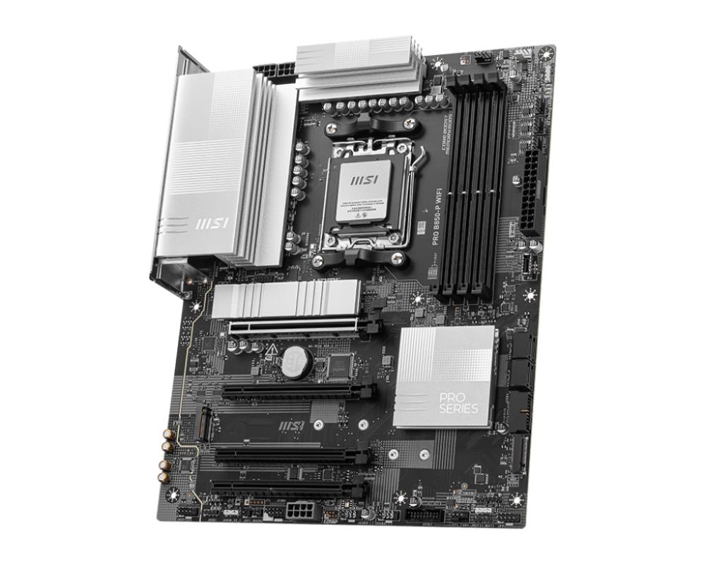 Mainboard MSI AMD B850 SAM5 ATX Memory DDR5 Memory slots 4 4xPCI-Express 16x 3xM.2 1xHDMI 1xAudio-In 1xAudio-Out 4xUSB 2.0 2xUSB 3.2 2xUSB-C 1xOptical S/PDIF 1xRJ45 PROB850-PWIFI