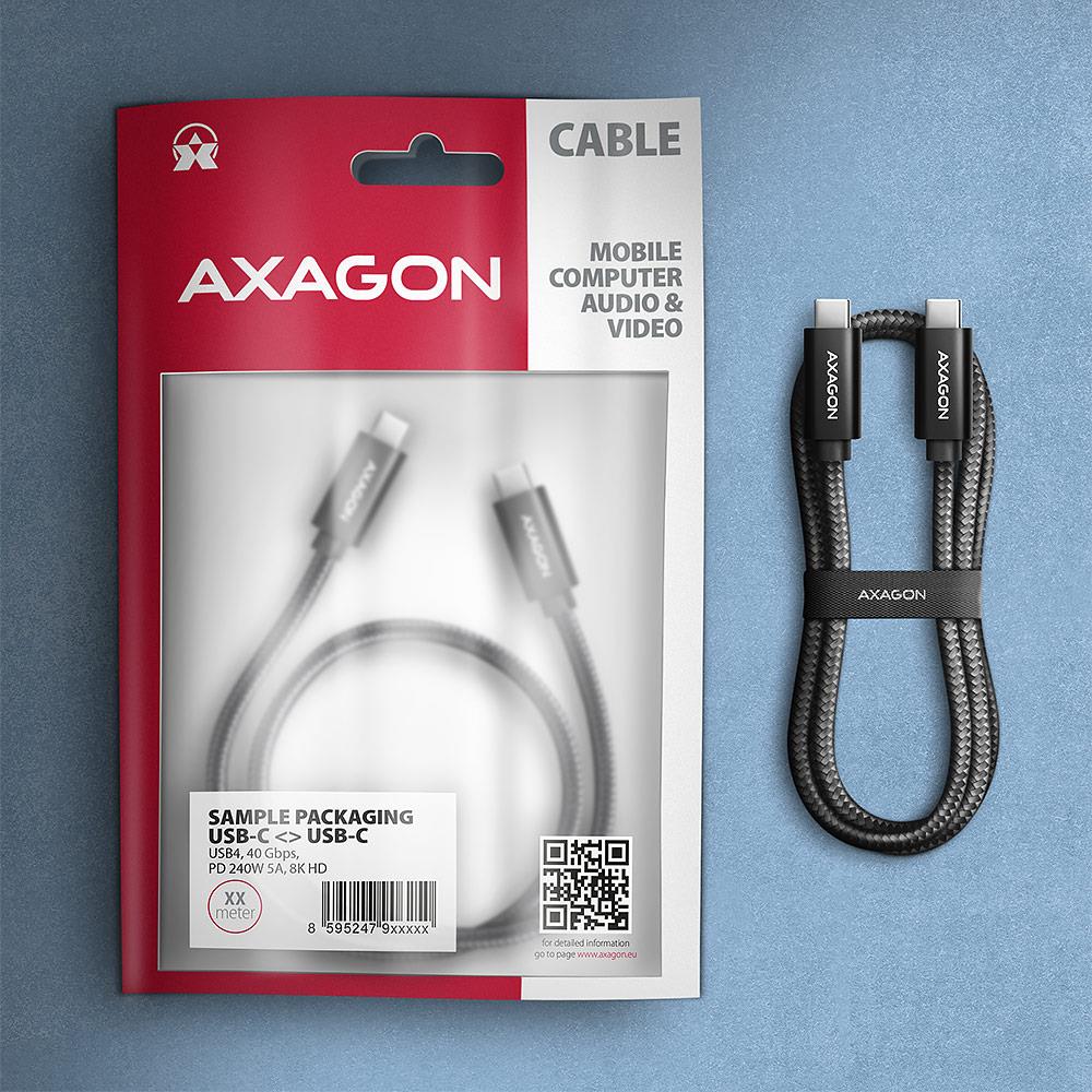 CABLE USB-C TO USB-C 1M 240W/8K BLACK BUCM4X-CM10AB AXAGON