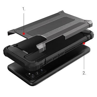 Hybrid Armor Case Tough Rugged Cover for Samsung Galaxy A03s black — Hurtel