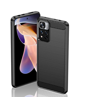 Carbon Case flexible case cover Xiaomi Redmi Note 11 Pro+ 5G (China) / 11 Pro 5G (China) / Mi11i HyperCharge / Poco X4 NFC bl
