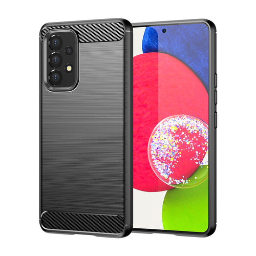 Carbon Case Flexible Cover Sleeve for Samsung Galaxy A53 5G black — Hurtel