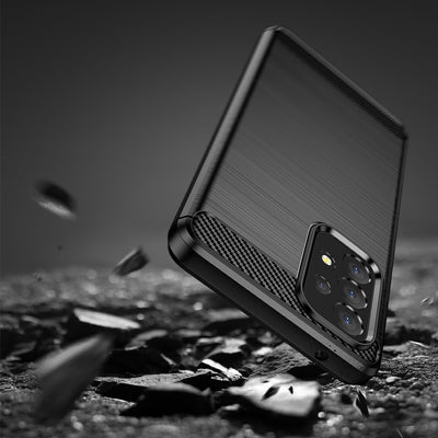 Carbon Case Flexible Cover Sleeve for Samsung Galaxy A53 5G black — Hurtel