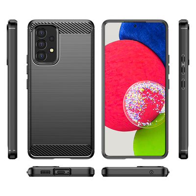 Carbon Case Flexible Cover Sleeve for Samsung Galaxy A53 5G black — Hurtel